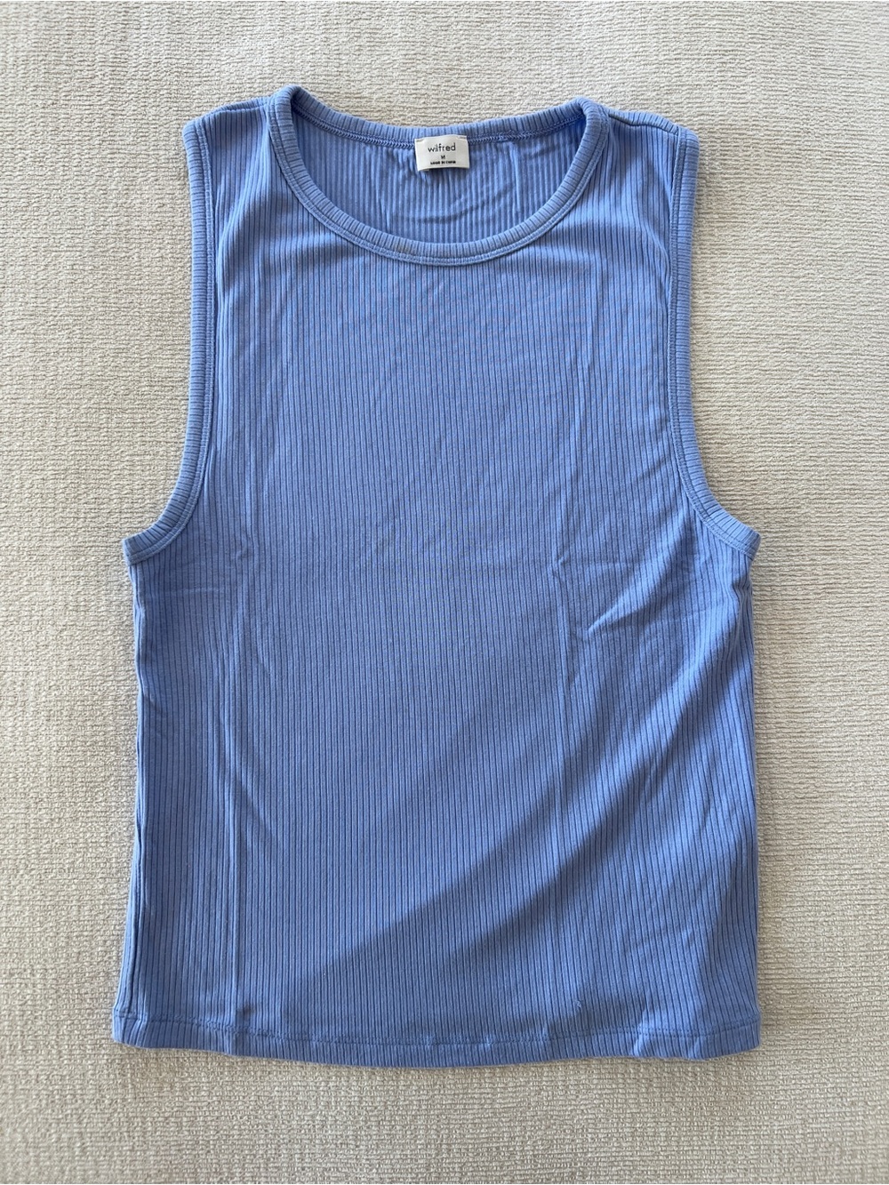 Wilfred Sleeveless Ribbed Tank Top in Light Periwinkle